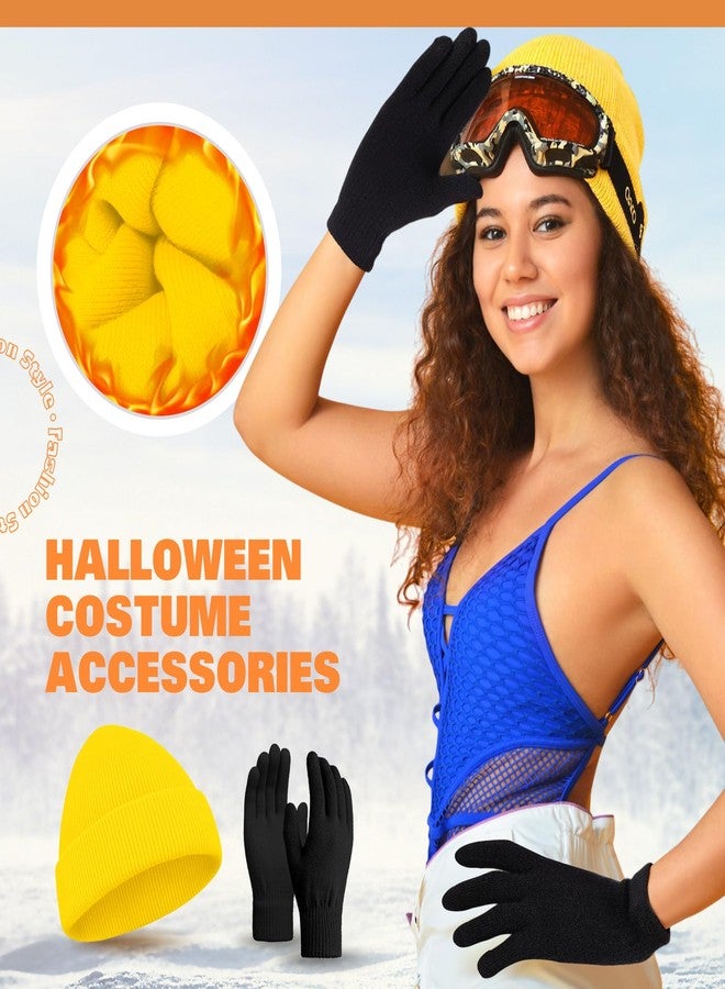 ShinyMatch Halloween Cosplay Funny Beanie Hat and Gloves Character Park Knit Hat Warm Winter Cap for Women Men - Image 5